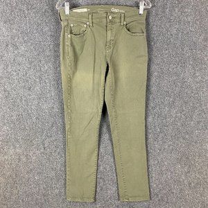 Gap 1969 Jeans Women's 26R Girlfriend Green Cotton Mid Rise Adults
